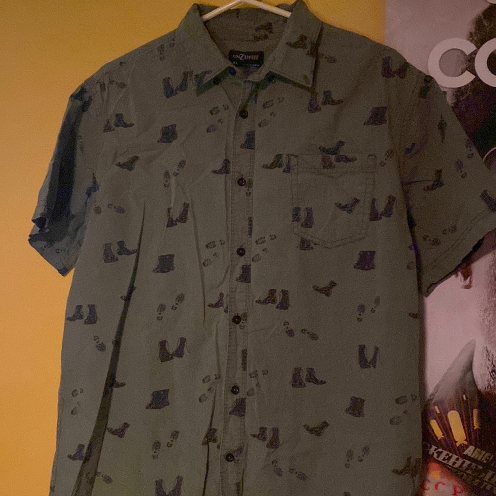 Boots and Bootprints button up shirt